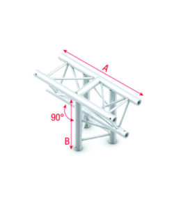 Pro-30 Triangle G Truss - T-Cross vertical - 3-way - apex down - 50 cm ATU37sp - 90Â° corner - silver - G