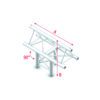 Pro-30 Triangle G Truss - T-Cross vertical - 3-way - apex up - 50 cm ATU35Bsp - 90Â° corner - silver - G