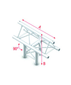 Pro-30 Triangle G Truss - T-Cross vertical - 3-way - apex up - 50 cm ATU35Bsp - 90Â° corner - silver - G