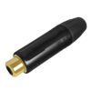 RCA Connector - Female - Black Housing Contatti di colore oro - Cappuccio nero