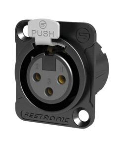 XLR 3P Chassis - female Contatti di colore oro - alloggiamento di colore nero