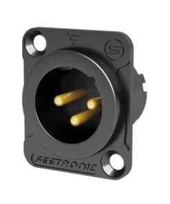 XLR 3P Chassis - male Contatti di colore oro - alloggiamento di colore nero