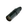 XLR 4P Connector - male Alloggiamento nero con contatti in argento