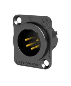 XLR 5P Chassis - male Contatti di colore oro - alloggiamento di colore nero