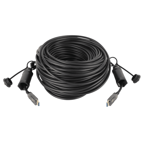 Armoured HDMI 2.1 AOC 8K Fibre Cable 15 m - Armato - placcato oro