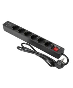 EUROLITE Distributor ON-1 6-fold + 2 USB bk