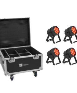 EUROLITE Set 4x AKKU IP PAR 7 QCL CRMX MK2 + Case with charging function