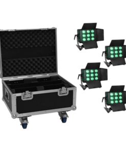 EUROLITE Set 4x LED CLS-9 QCL RGB/WW 9x7W + Case