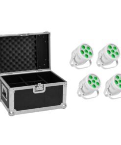 EUROLITE Set 4x LED Silent PAR 6 QCL Floor wh + Case