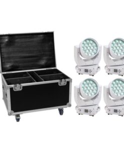 EUROLITE Set 4x LED TMH-X4 white + Case with wheels