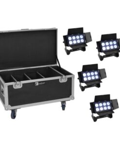 EUROLITE Set 4x Multiflood IP 8x10W RGBW Wash + Case