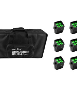 EUROLITE Set 6x AKKU Mini IP UP-4 QCL Spot MK2 + Soft Bag