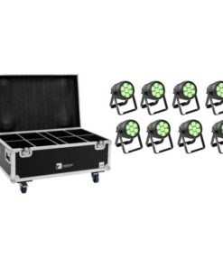 EUROLITE Set 8x LED IP PAR 7x10W RGBL Spot + Case