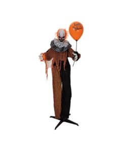 EUROPALMS Halloween Figure Clown with Balloon, animated, 166cm