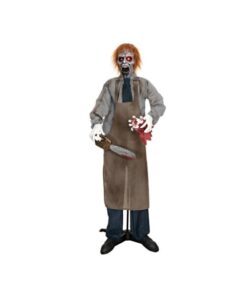 EUROPALMS Halloween Figure Zombie with chainsaw, animated, 170cm
