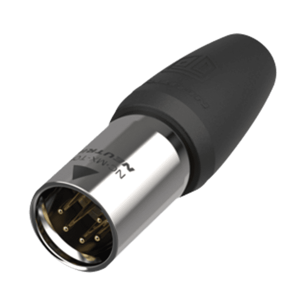 XLR 5P Connector - male TOP Contatti dorati - alloggiamento in acciaio nero