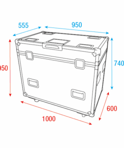 Case for 2x Furion S602 Spot or P602 Profile Hardware Penn Elcom e ruote girevoli con freno