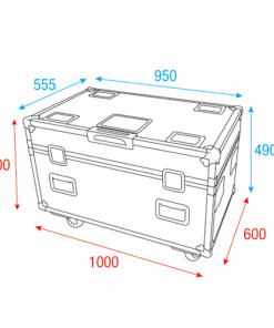 Case for 4x Furion W402 WashBeam Hardware Penn Elcom e ruote girevoli con freno