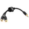 FLA5 – male stereo mini-jack to 2 female stereo mini-jack 0,3 m, nero