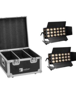 EUROLITE Set 2x LED CLS-18 QCL RGB/WW 18x7W + Flightcase
