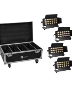 EUROLITE Set 4x LED CLS-18 QCL RGB/WW 18x7W + Flightcase with wheels