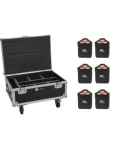 EUROLITE Set 6x AKKU IP TL-3 QCL + Case with wheels and charging function