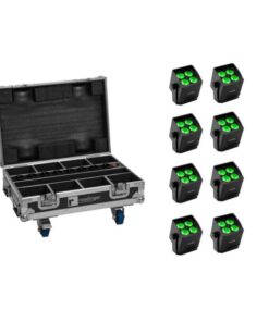 EUROLITE Set 8x AKKU Mini IP UP-4 QCL Spot MK2 + Case with charging function