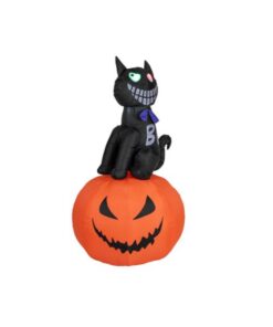 EUROPALMS Halloween Inflatable Figure Cat with Pumpkin, 183cm