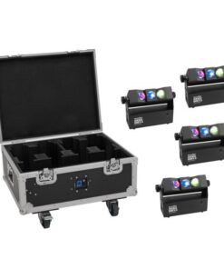 EUROLITE Set 4x AKKU MBT-3 Spot MK2 + Flightcase with wheels and charging function