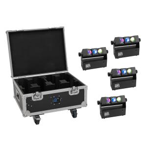 EUROLITE Set 4x AKKU MBT-3 Spot MK2 + Flightcase with wheels and charging function