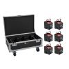 EUROLITE Set 6x AKKU UP-4 QCL Spot QuickDMX MK2 + Flightcase with wheels and charging function