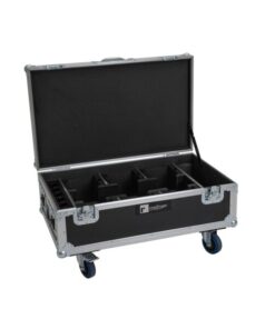 ROADINGER Flightcase 6x AKKU UP-4 QCL Spot QuickDMX MK2 with charging function and wheels