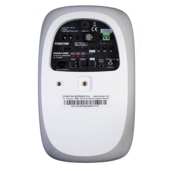 SONORA-5AWB ALTOPARLANTE WI-FI CON LETTORE AUDIO E APP DI CONTROLLO 25+25W BIANCO