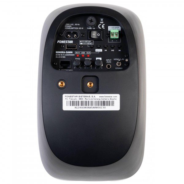 SONORA-5AWN ALTOPARLANTE WI-FI CON LETTORE AUDIO E APP DI CONTROLLO 25+25W NERO