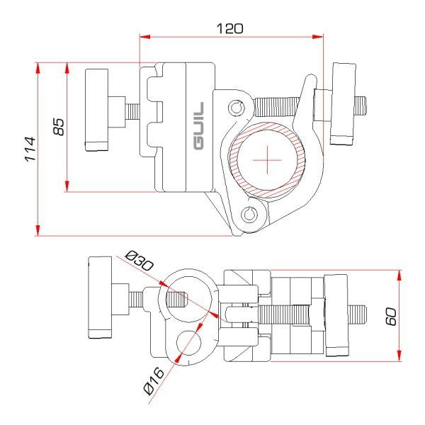 ABZ-15 CLAMP PER TUBO TONDO O QUADRATO- PORTATA 300 KG