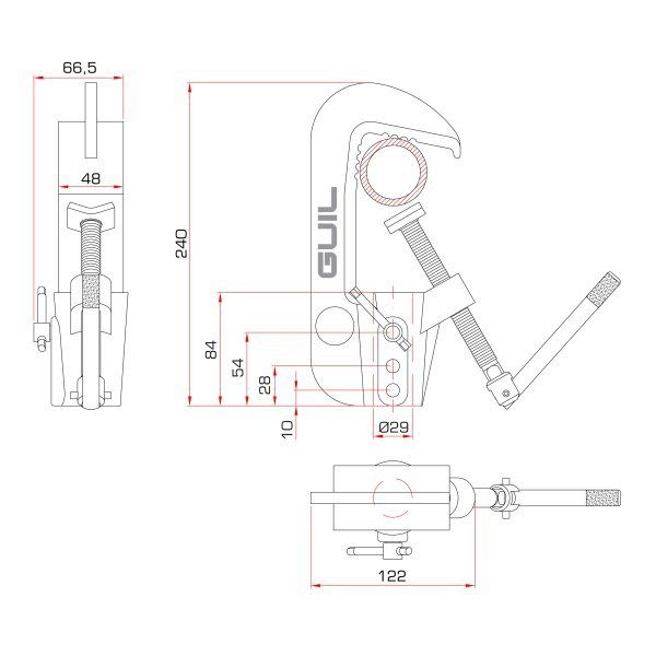 ABZ-16 CLAMP PER TUBO TONDO O QUADRATO- PORTATA 300 KG