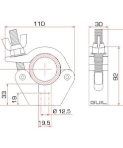 ABZ-30 ALISCAF DOPPIO GIREVOLE A 360° PER TUBIDA 45-52 MM - PORTATA 500 KG