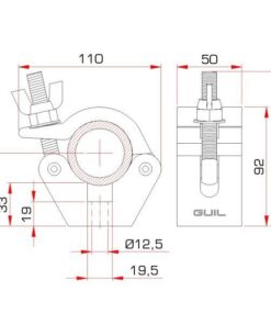 ABZ-32 ALISCAF DOPPIO SNODABILE PER TUBIDA 45-52 MM - PORTATA 750 KG