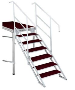 ECP-06 SCALA PIEGABILE CON 6 SCALINI CON CORRIMANO, ALTEZZA DA 90 A 180CM