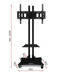 PTR-08/N SUPPORTO MOBILE PER SCHERMI (REGOLABILEFINO A 60") COLORE NERO