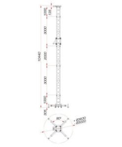 TMD-548 TORRE DI ELEVAZIONE GROUND SUPPORT DA 10M. CARICO MASSIMO 2000KG