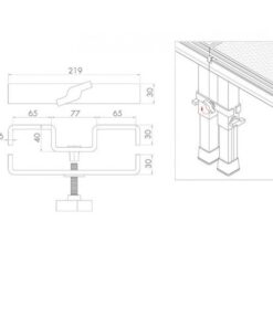 TMU-05 SISTEMA DI UNIONE PER GAMBE 60X60O PER SERIE PTA6