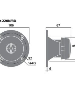 MHD-220N/RD TWEETER PA A TROMBA,30 W, 8 OHM