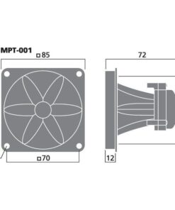 MPT-001 TWEETER PIEZO 225 W SISTEMA 8 OHM 85 X 85 X 72 MM 94 DB/W/M