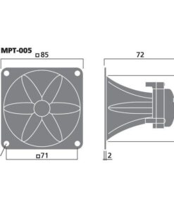 MPT-005 TWEETER PIEZO 225 W SISTEMA 8 OHM 85 X 85 X 72 MM 94 DB/W/M