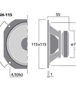 MSH-115 MIDRANGE HI-FI, 50 W, 8 OHM