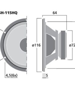 MSH-115HQ MIDRANGE HI-FI HIGH QUALITY, 50 W, 8 OHM