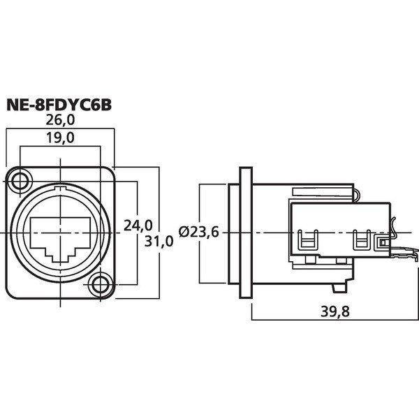 NE-8FDYC6B PRESA DA PANNELLO ETHERCON