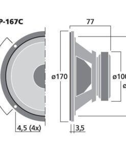 SP-167C WOOFER MIDRANGE HI-FI PER AUTO, 50 W, 4OHM
