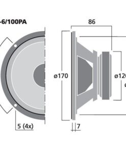 SP-6/100PA MIDRANGE PA, 100 W, 8 OHM